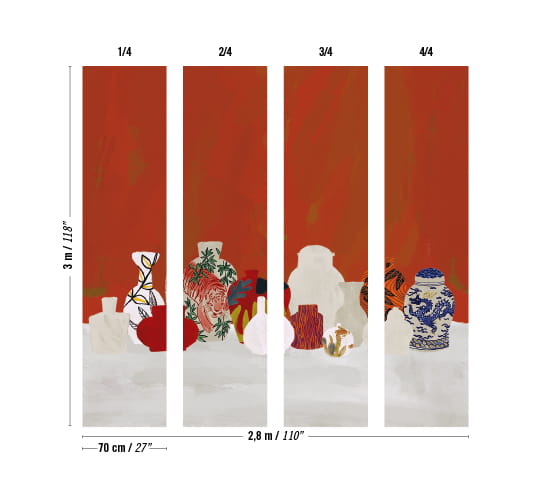 Wandbild Tigre et dragon - Multicolor
