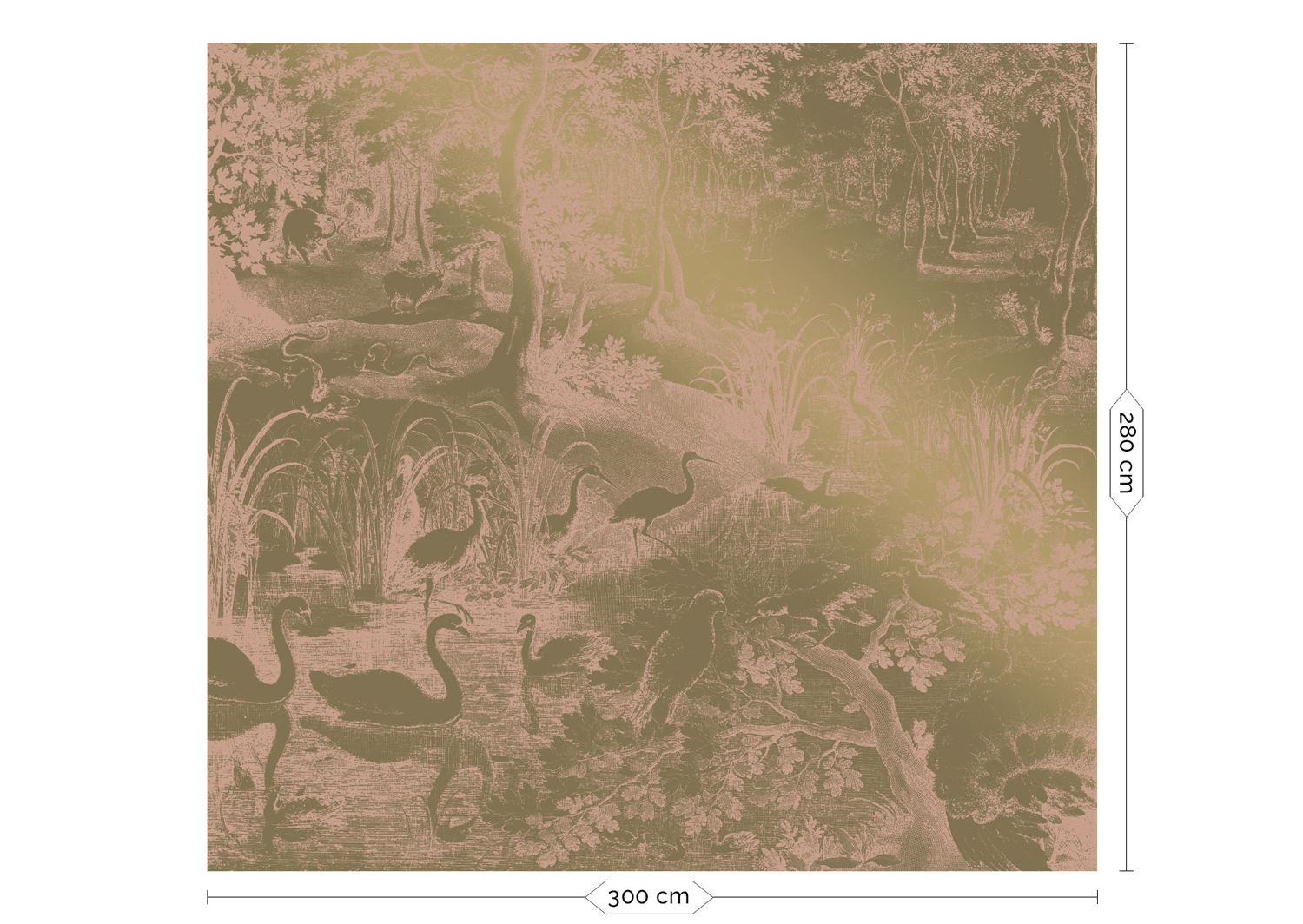 Wandbild Engraved Landscapes Gold 13 - L