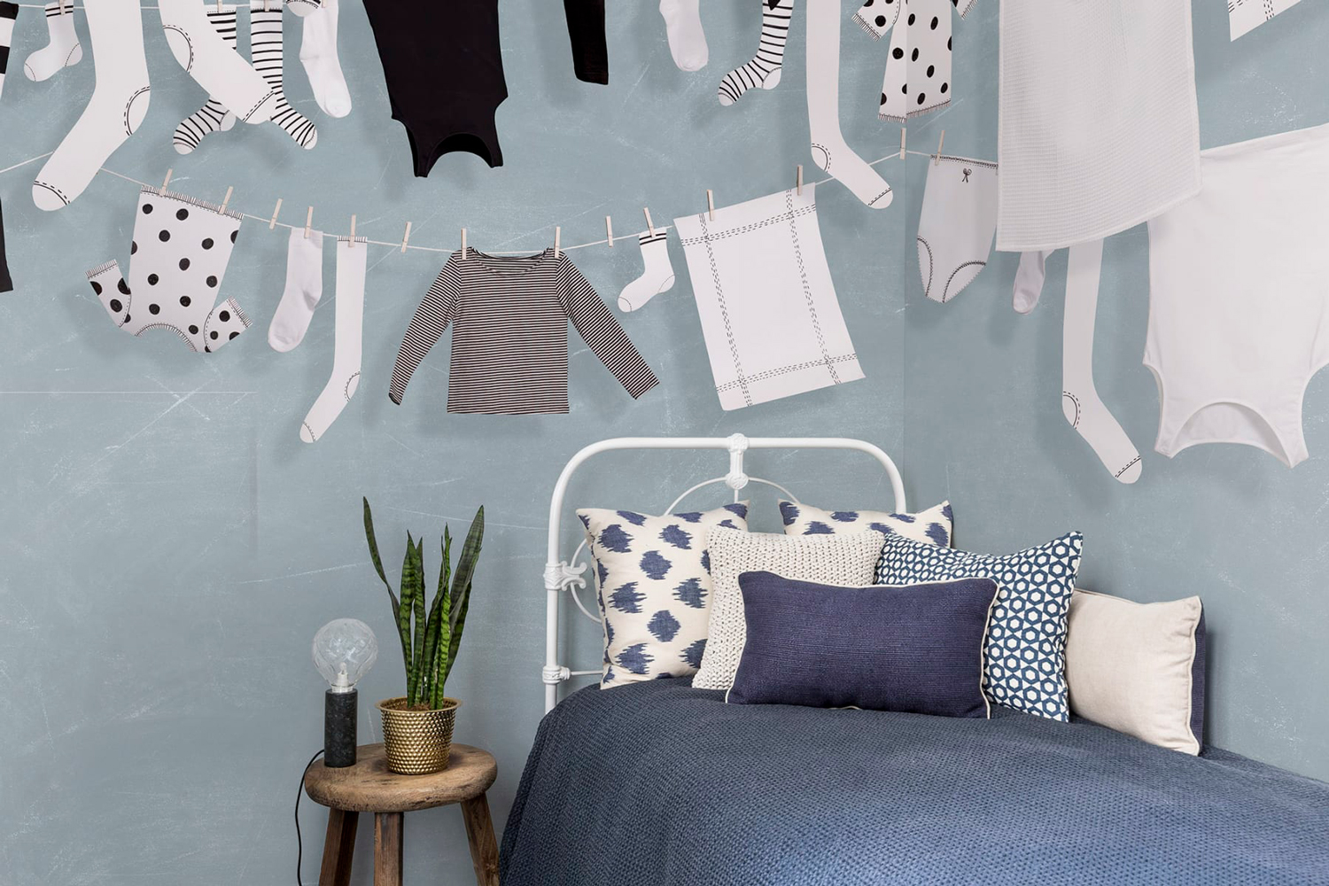 Wandbild Laundry Day - Blue