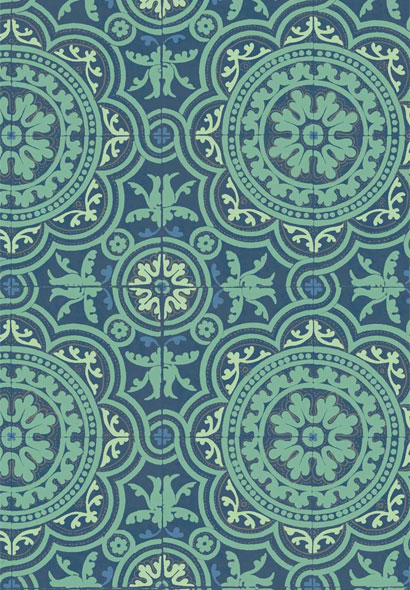 Tapete Piccadilly - Teal/ Gold