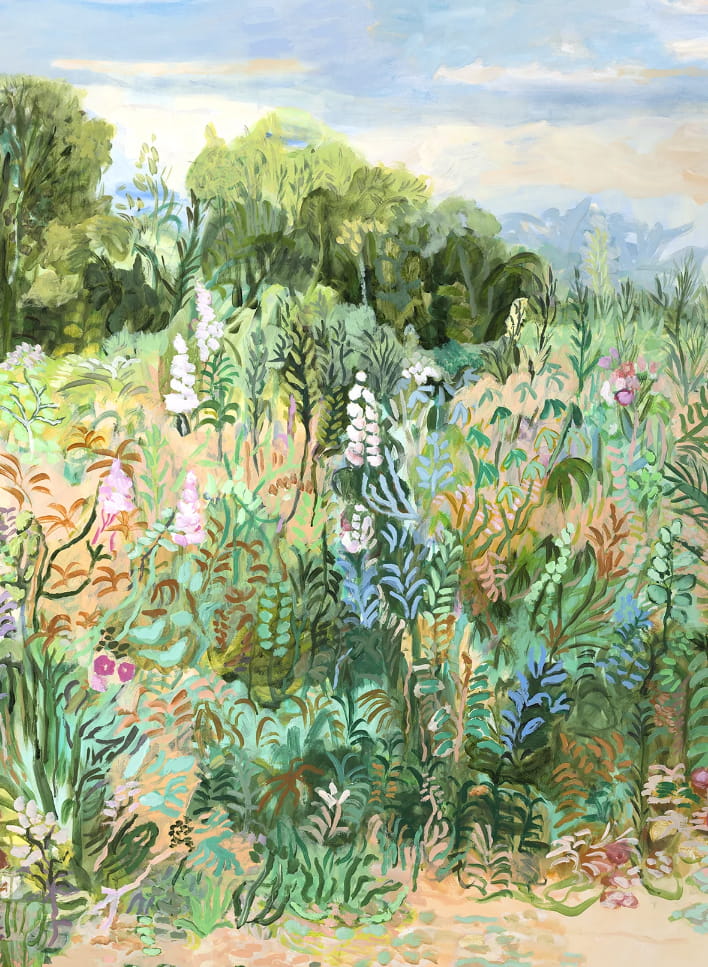 Carta da parati Roses Trémières - Panel A