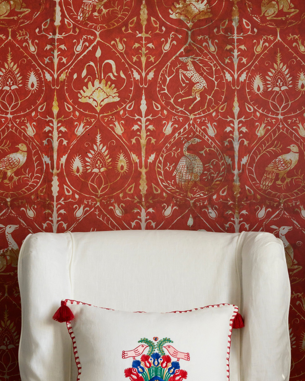 Tapete Hunters Tapestry - Red/ Taupe