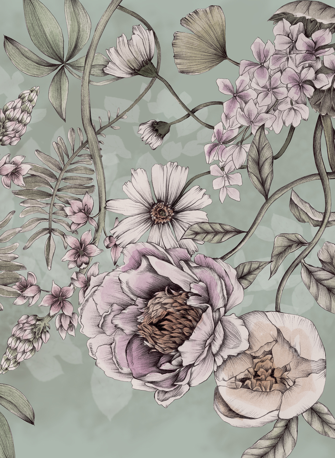 Wandbild Spring Flower - green