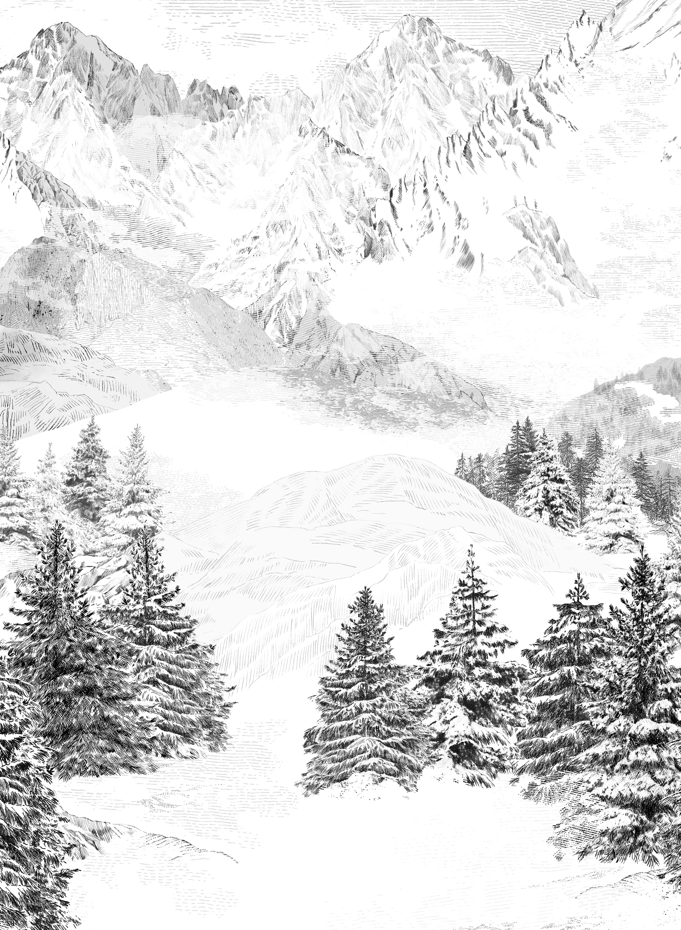 Wandbild Les Cimes - Bahnen 4/5/6