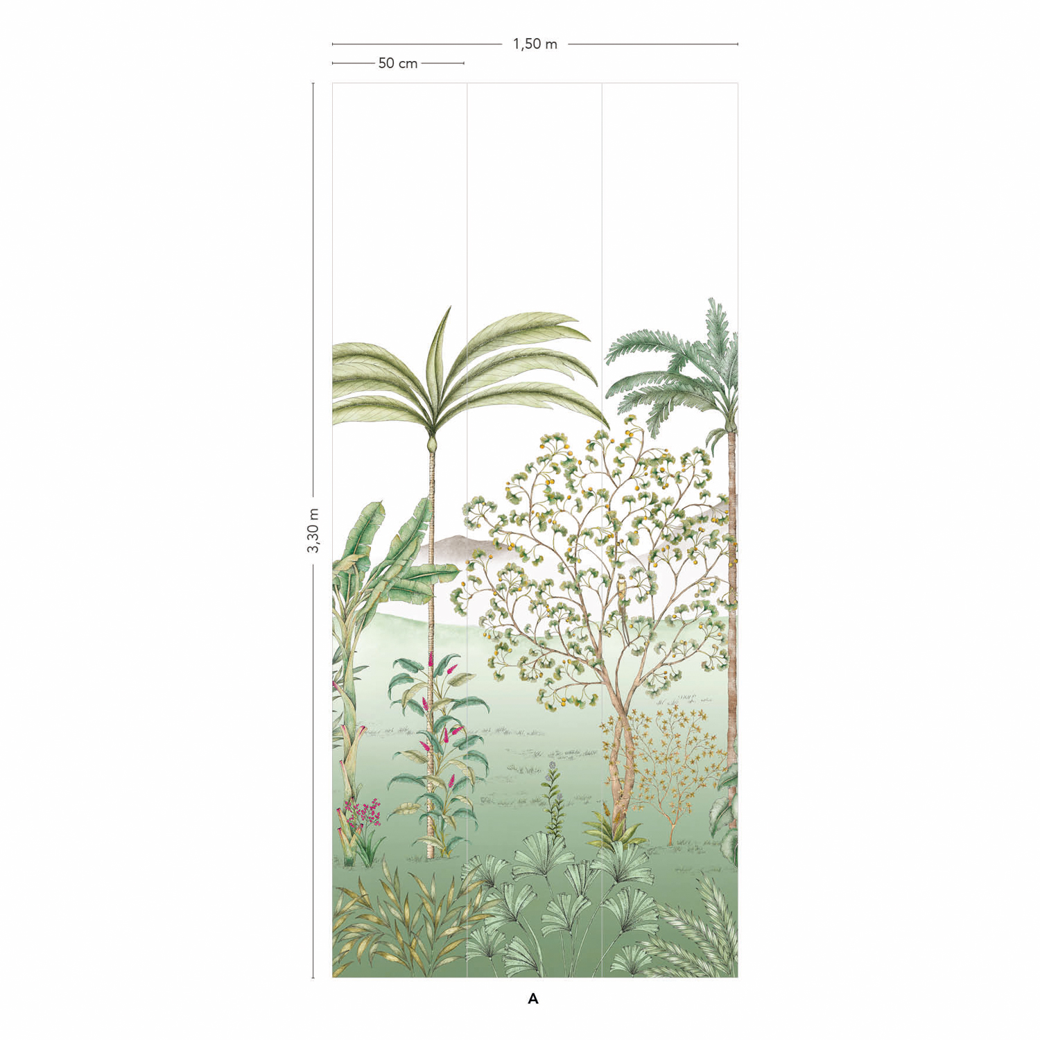 Wandbild Jardin des Oiseaux Jade - Panel A