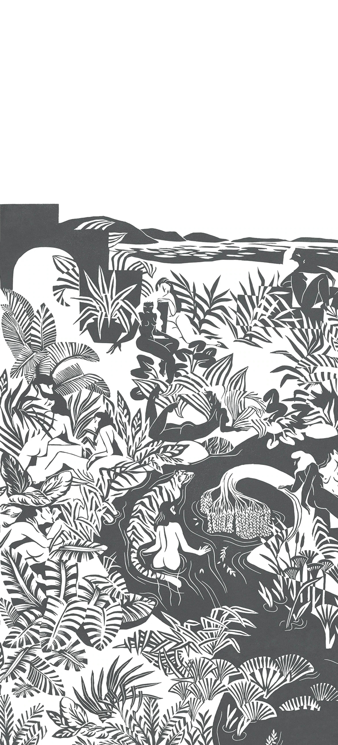 Papier peint panoramique Eternelles Gris - A 1/2/3