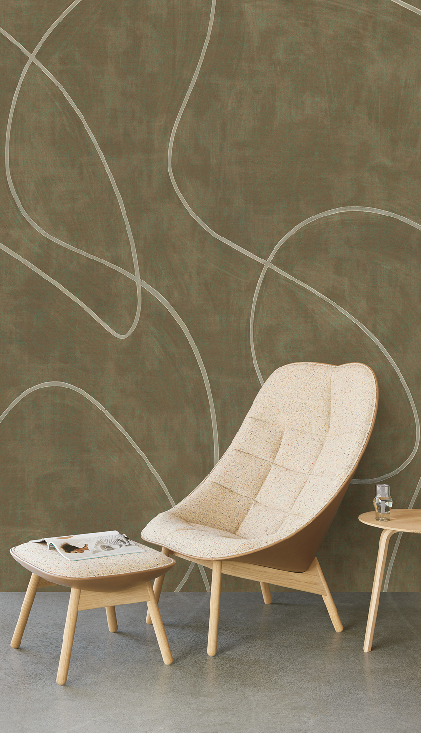 Wandbild Painted Lines - Olive