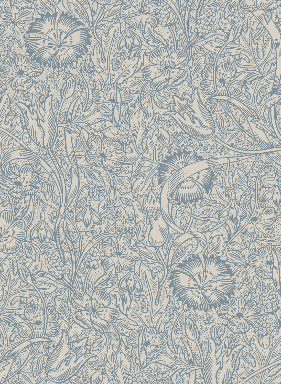 Papier peint Caroline - Indigo Blue