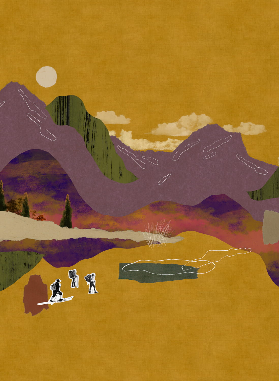 Wandbild Landscape Collage - Ocher