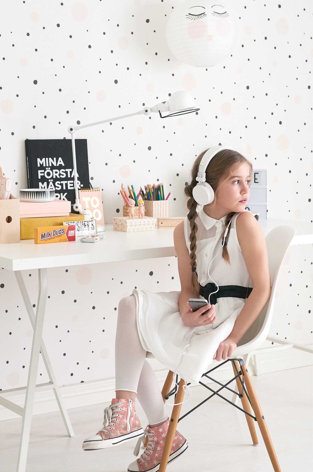 Tapete Confetti - Soft Black/ Light Dusty Pink/ Cream White