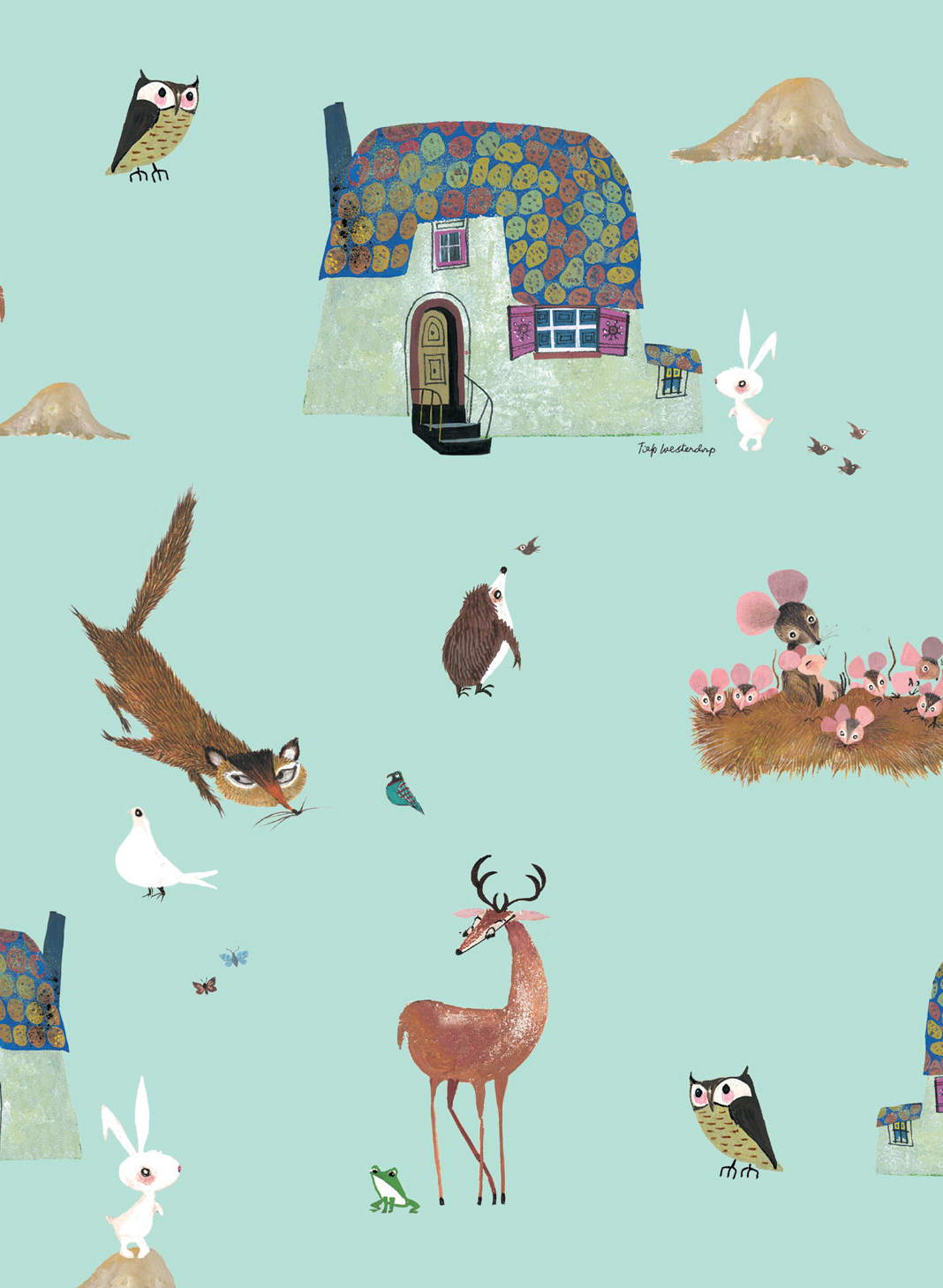 Tapete Forest Animals - Mint