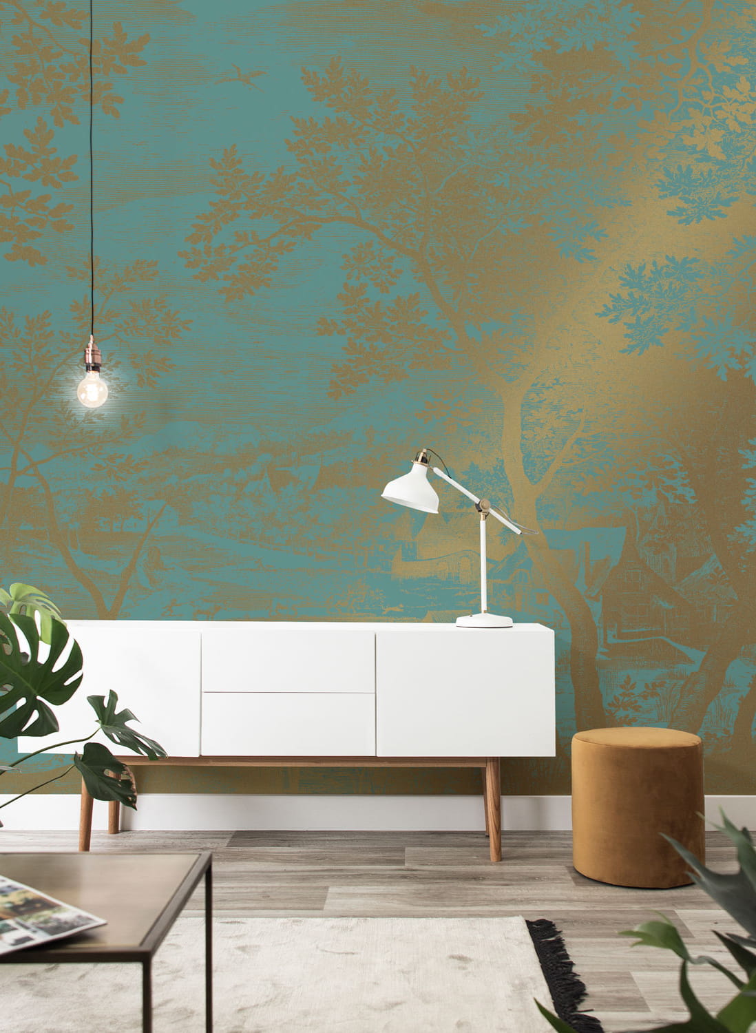 Wandbild Engraved Landscapes Gold 17