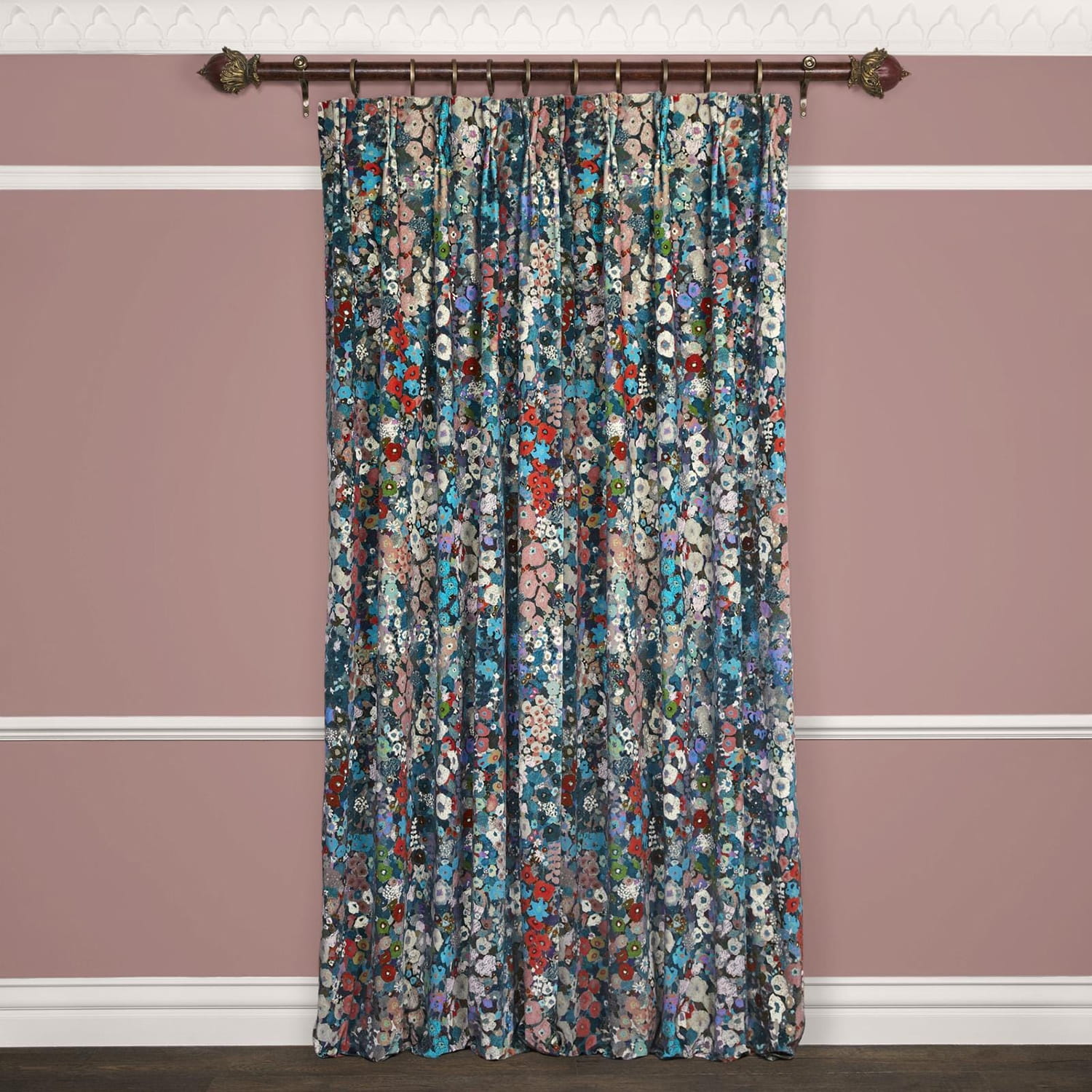 Tissu Hollyhocks - Velvet - Winter