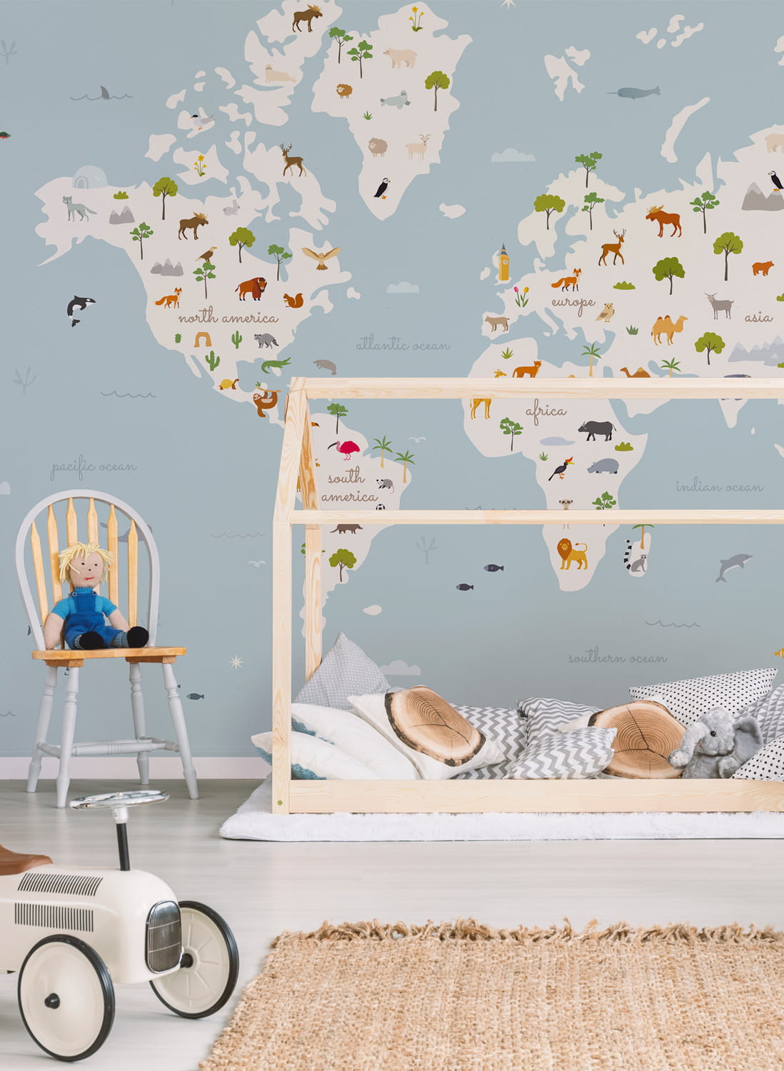 Wandbild Animal Map