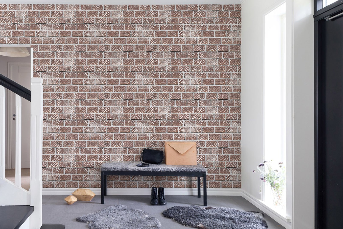 Wandbild Decorated Bricks - Red