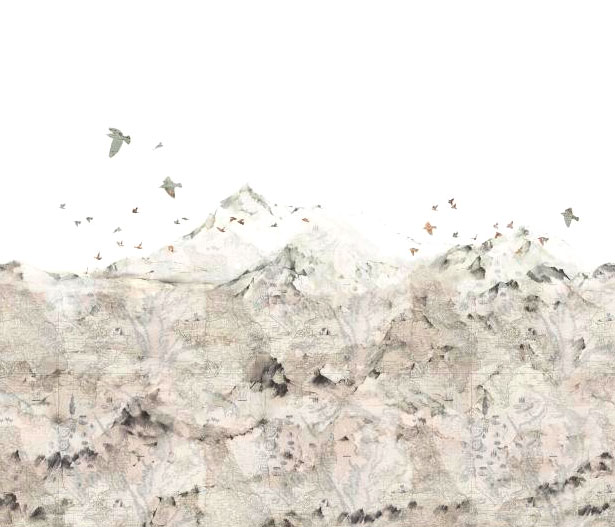 Wandbild Paper Mountains