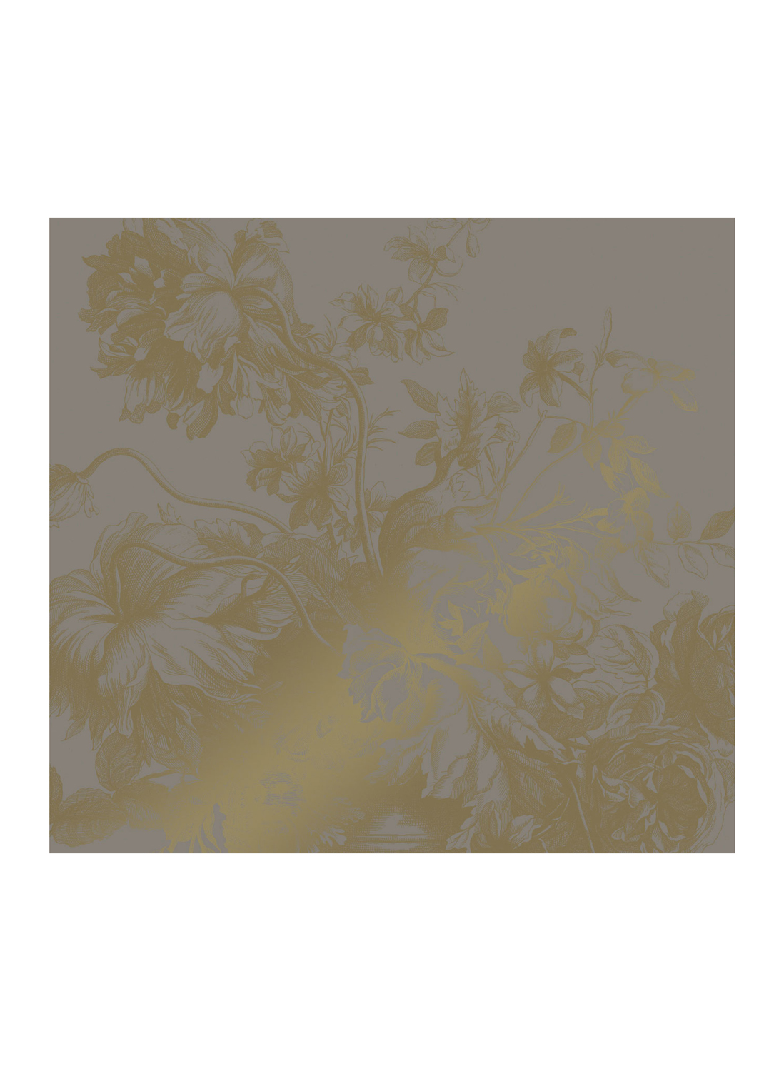 Wandbild Engraved Flowers Gold 7 - L