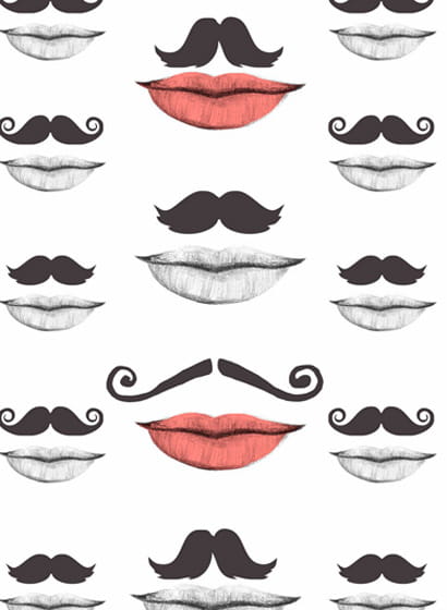 Tapete Moustache and Lips - WP20084