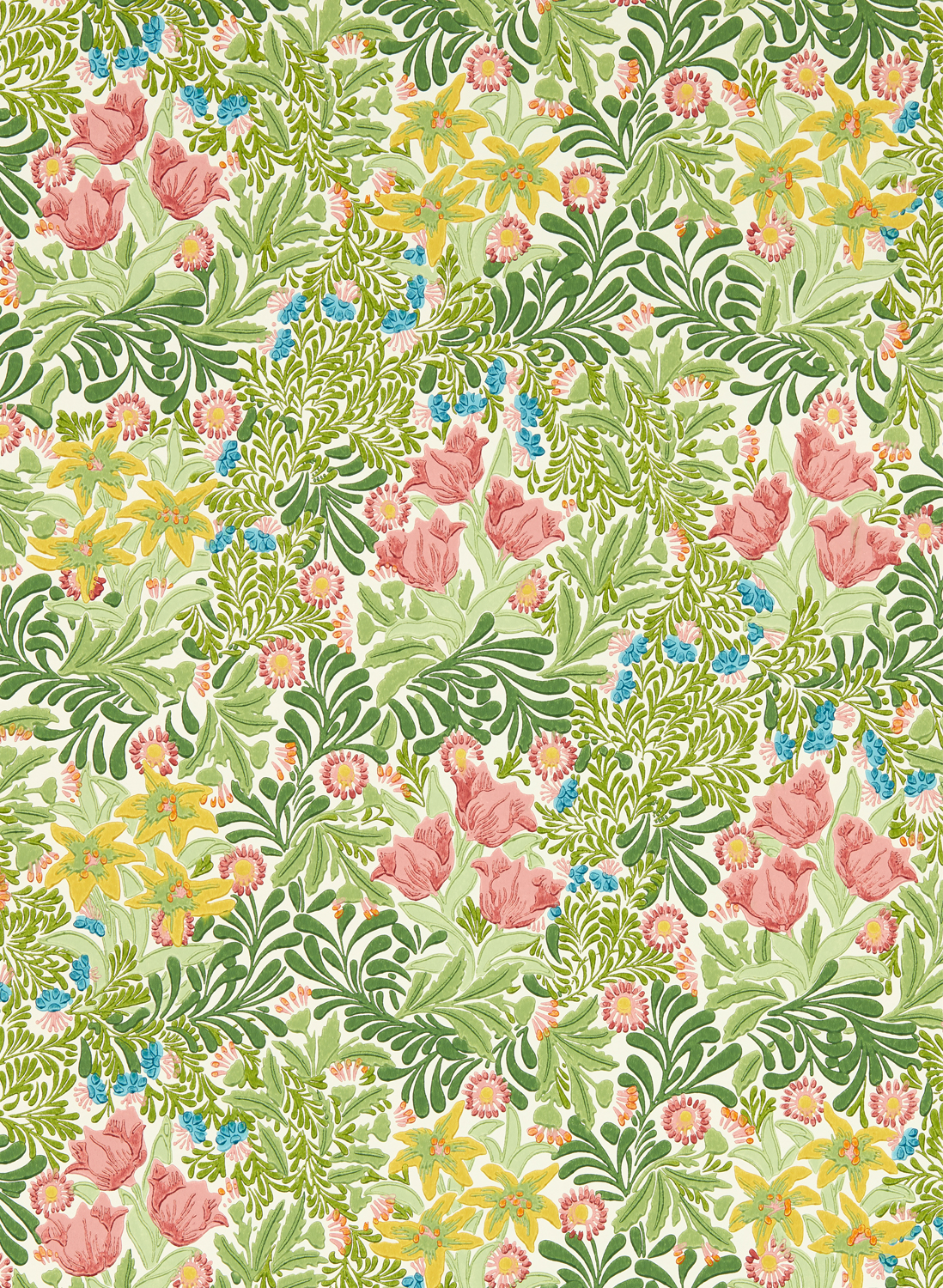 Tapete Bower - Boughs Green/ Rose
