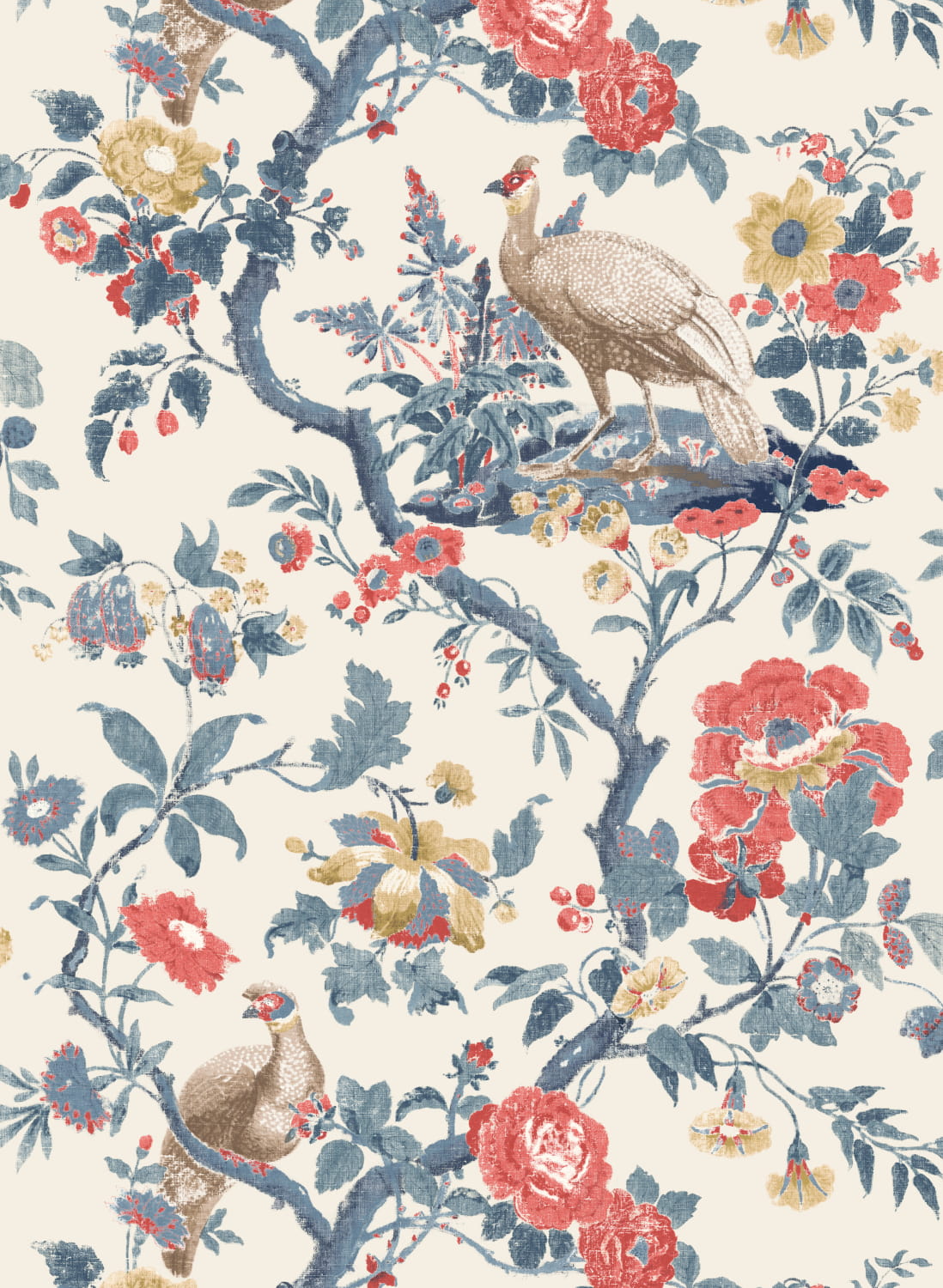 Tapete Broughton Rose - Indigo/ Red
