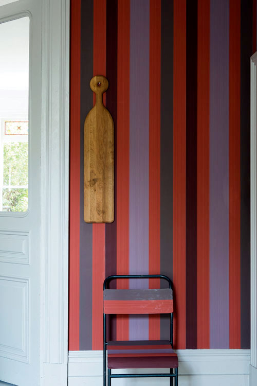 Wallpaper Chromatic Stripe - Picture Gallery Red/ Mahogany/ Brassica/ Middleton Pink