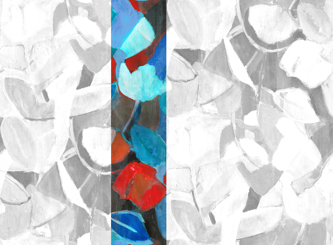 Wandbild Siwa - Blue Red Panel 3