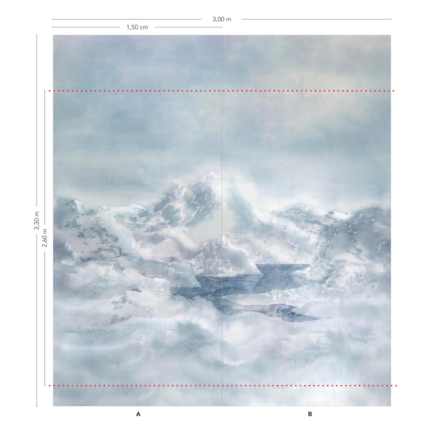 Papier peint panoramique Reflets d'Ossau - Brun Panel A