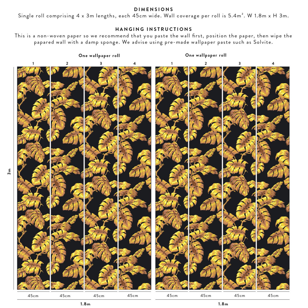 Wallpaper Tarovine - Midnight/ Ochre