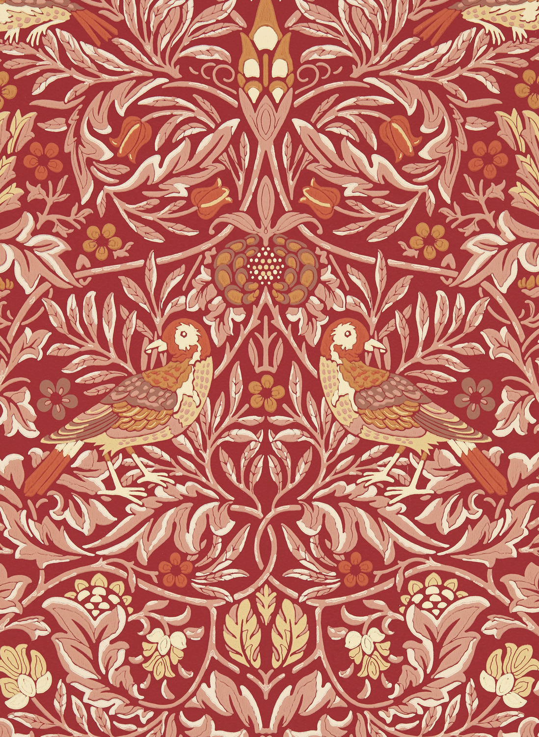 Tapete Bird - Madder/ Weld