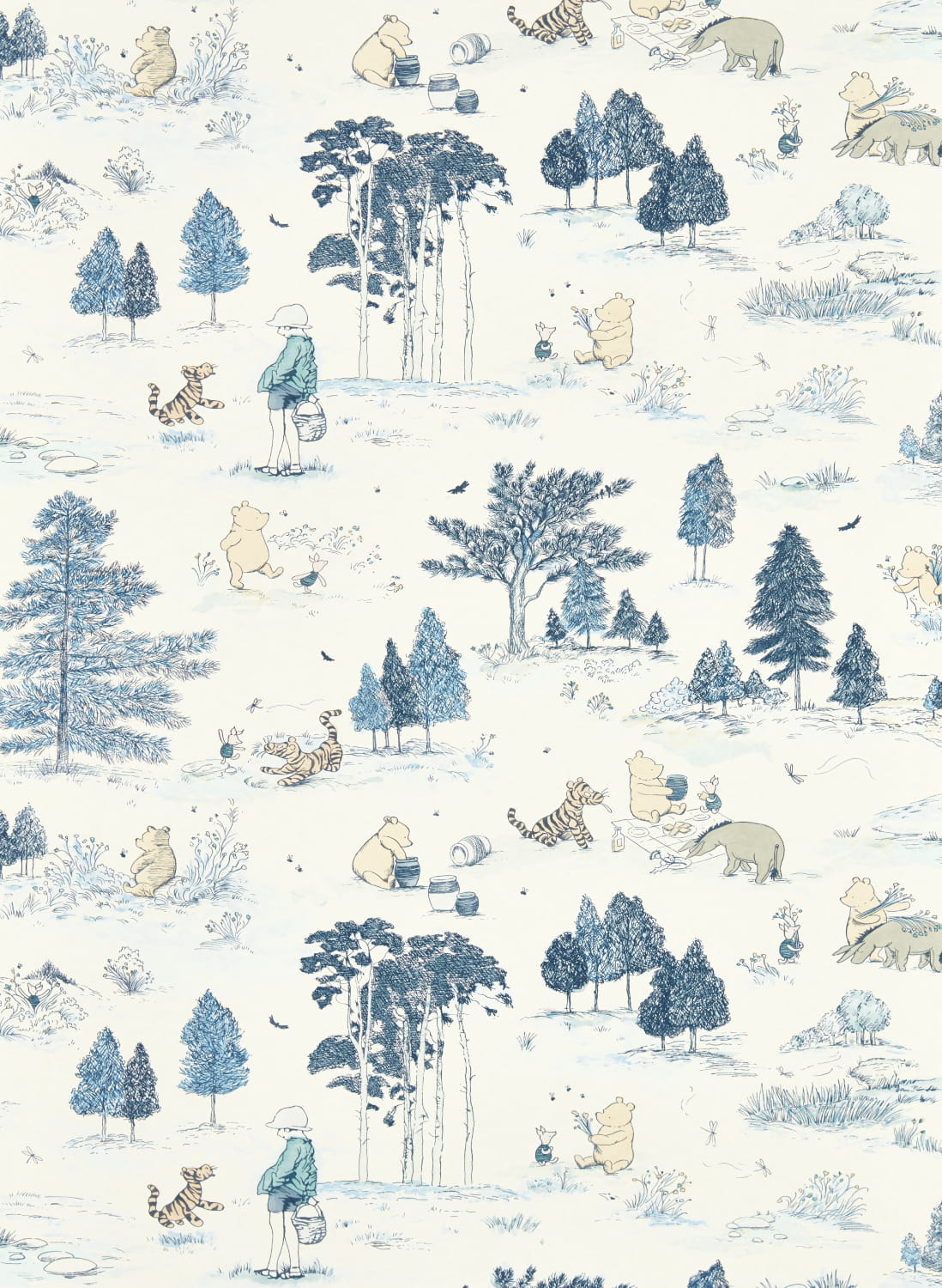 Tapete Winnie the Pooh - Bonbon Blue