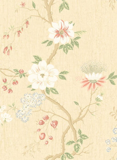 Tapete Camellia - Coral/ Sage