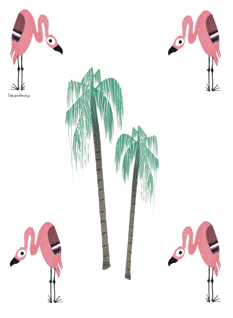 Tapete Flamingo - White
