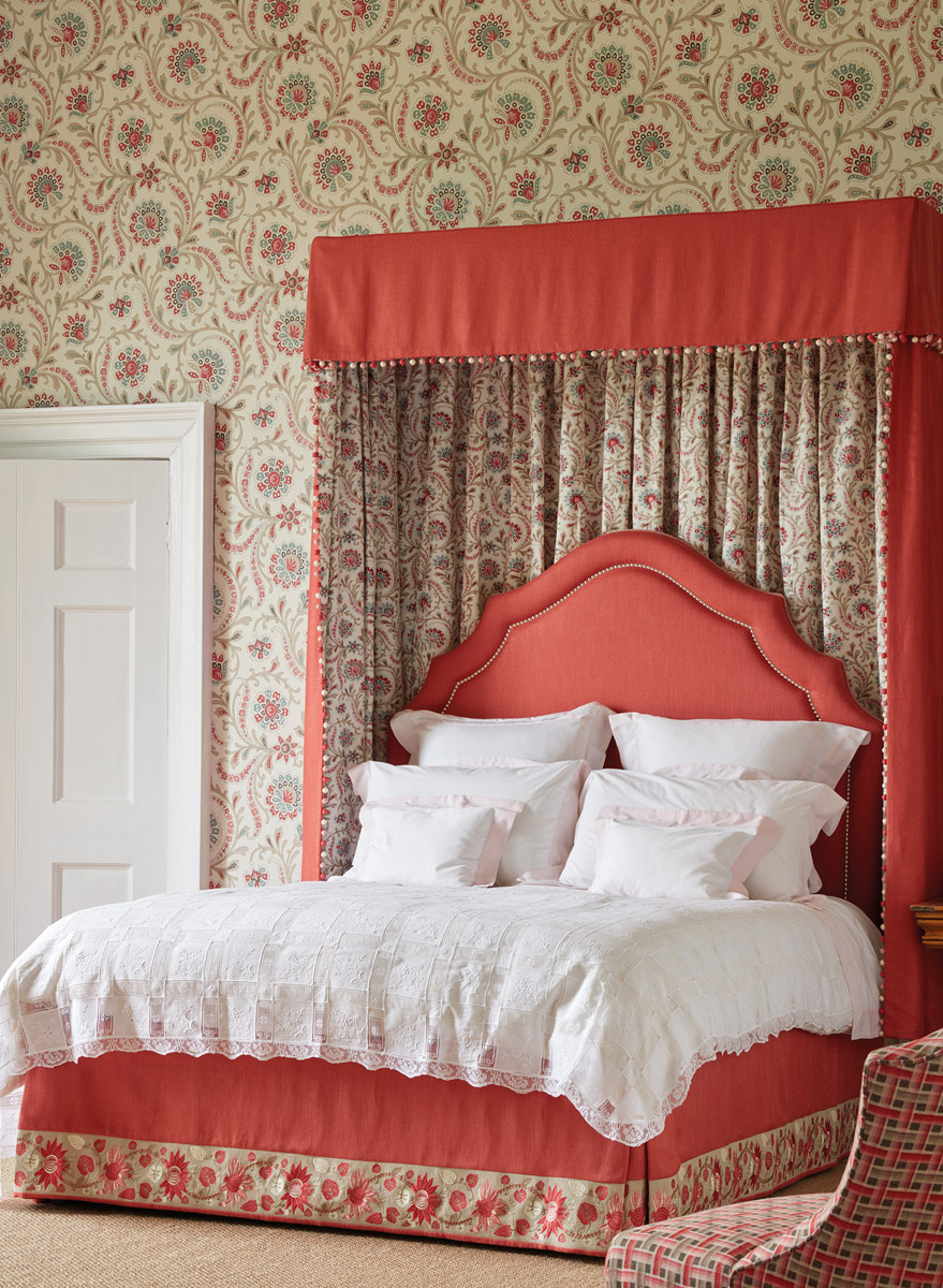 Tapete Bavilles - Red/ Teal /Taupe