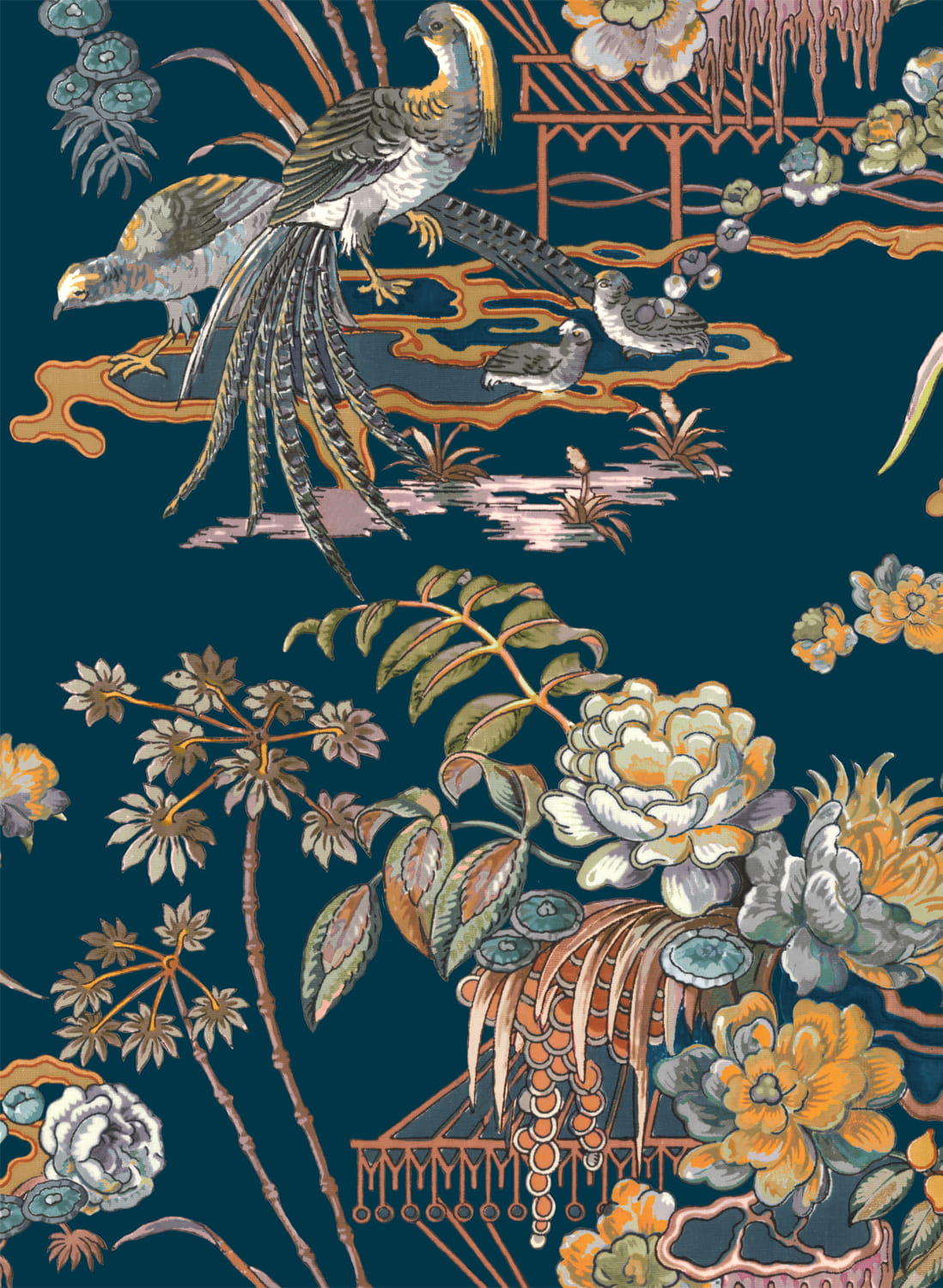 Tapete Sacred Pheasants - Sapphire