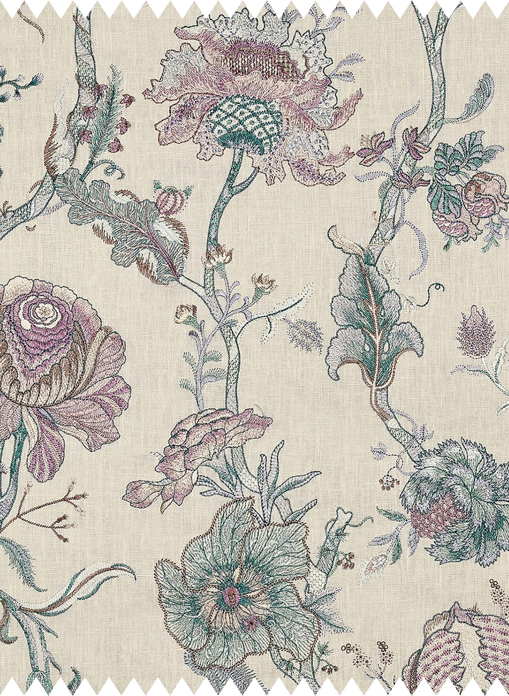 Tissu Artemis - Embroidered Linen - Alabaster