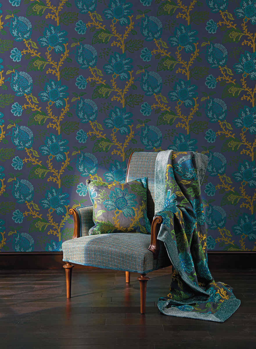 Tapete Coromandel - Teal/ Green/ Lime