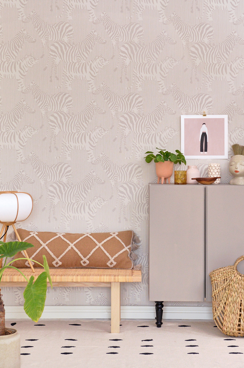 Tapete Safari Stripes - Warm Grey