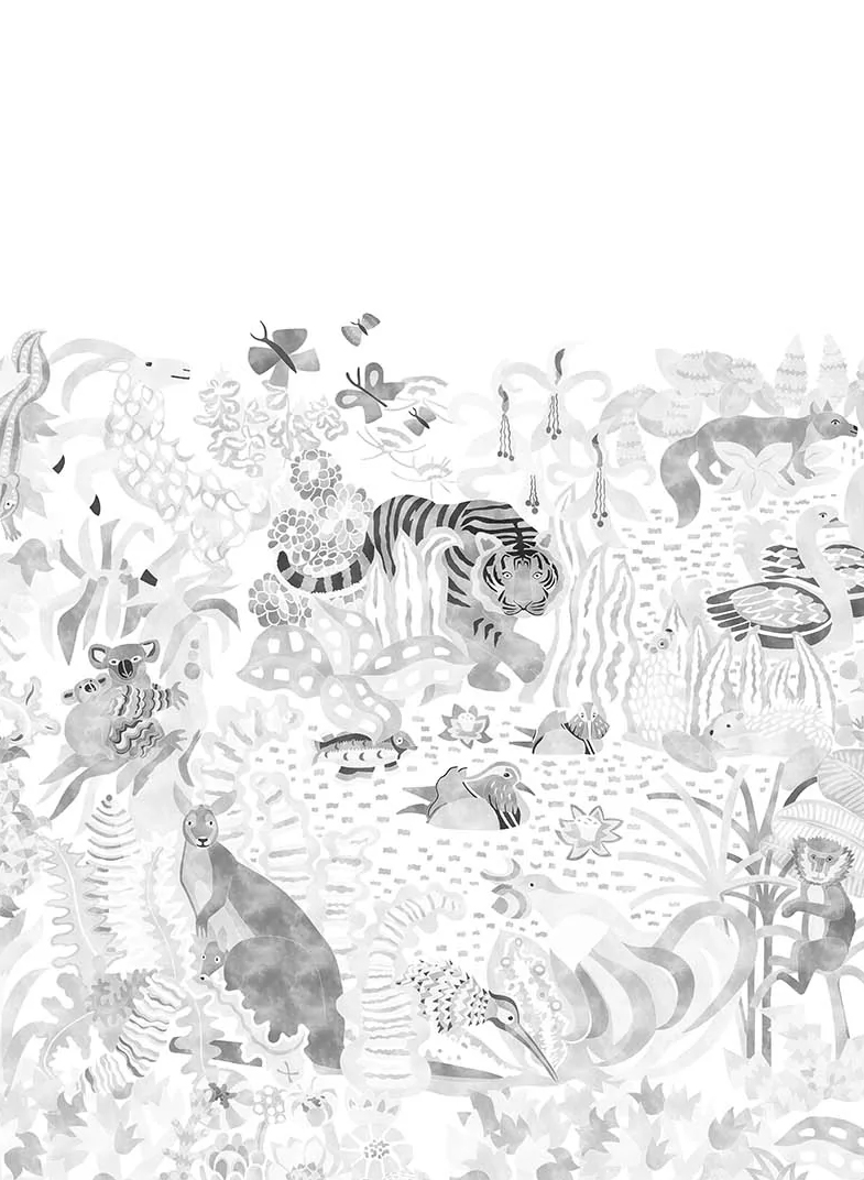 Carta da parati panoramica Les 5 Continents Grisaille - Panel A