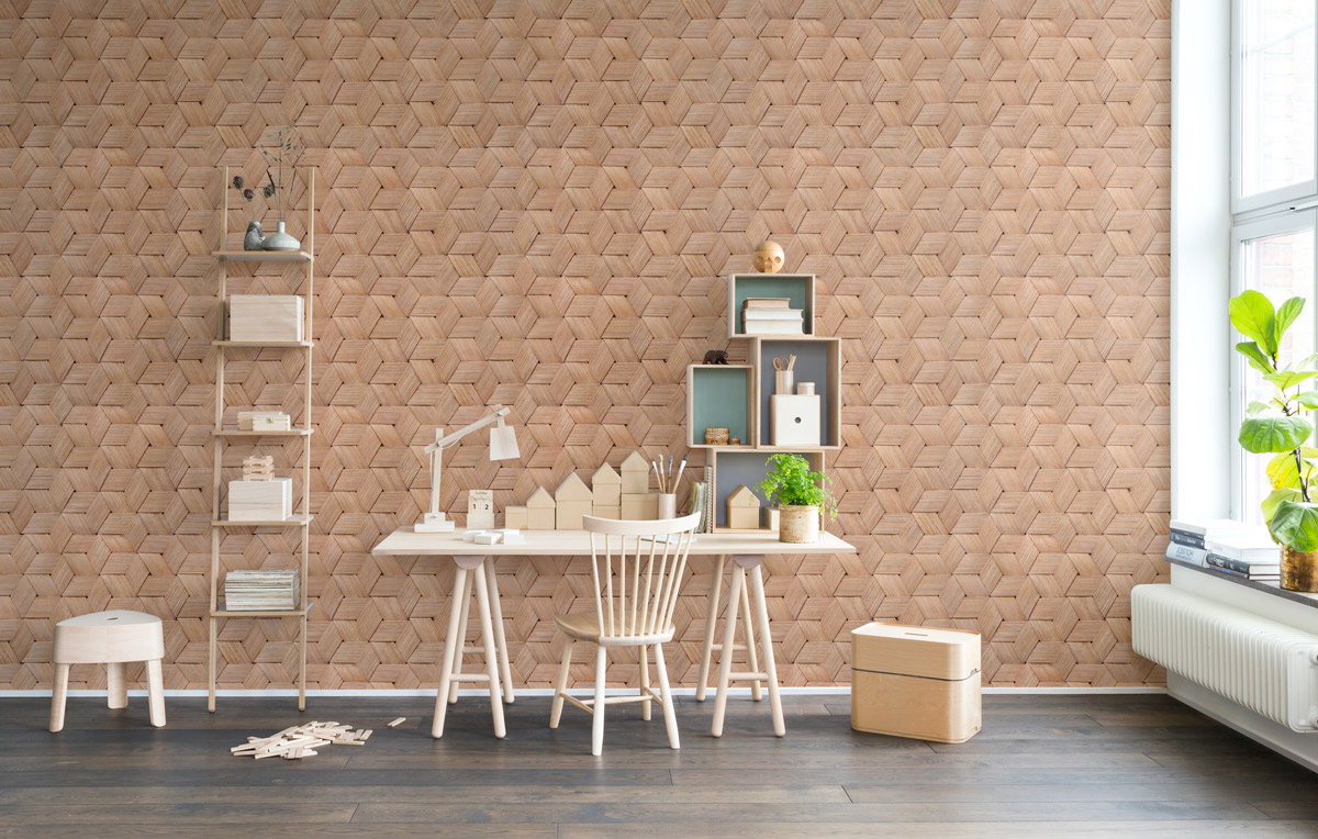 Wandbild Birch Bark Braids - Wooden