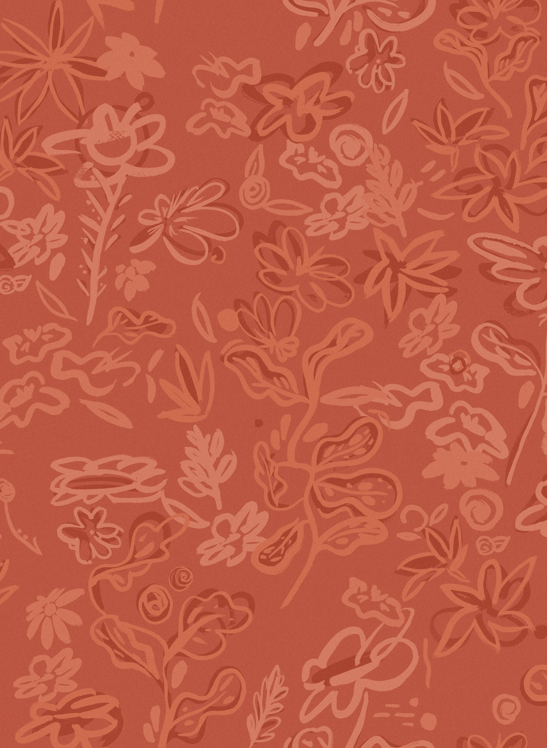 Tapete Crazy Flowers - Red