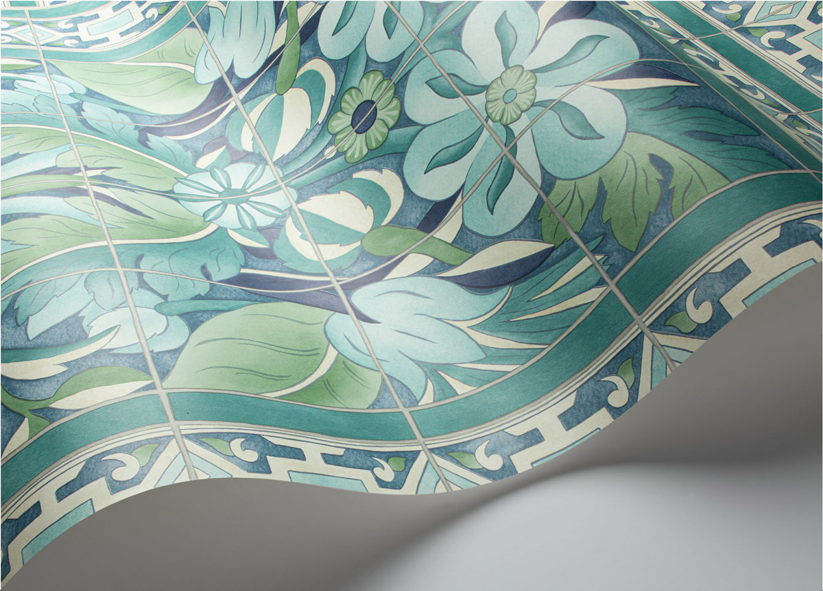 Tapete Triana - Teal on Denim