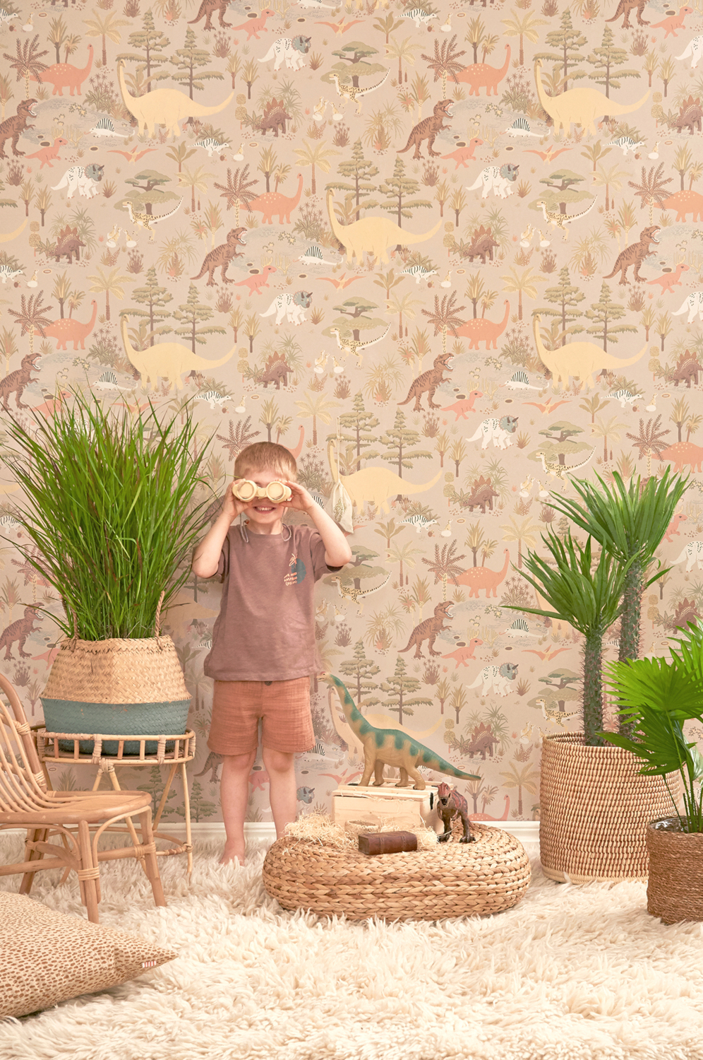 Tapete Dinosaur Vibes - Sandy Beige