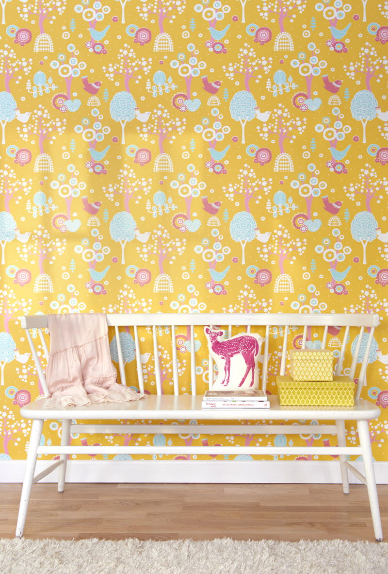 Tapete Cherry Valley - Yellow/ Pink/ Blue/ Cream White