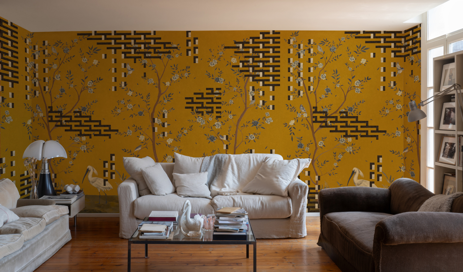 Wandbild Tetris Chinoiseries - Ocher