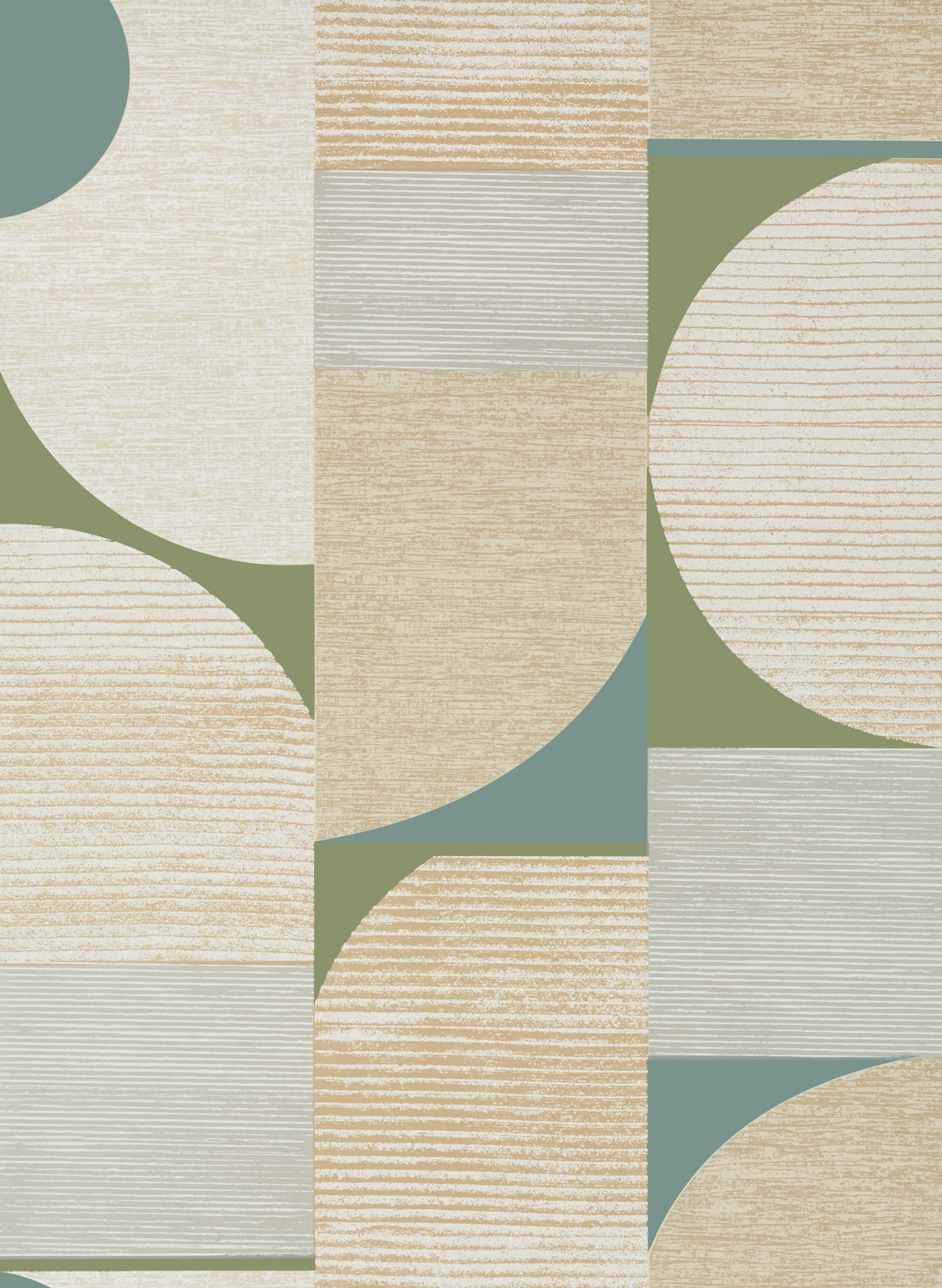Tapete Saturn - Metallic Gold and Moss
