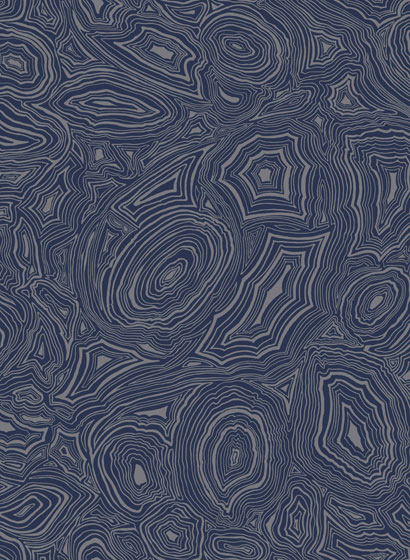 Tapete Malachite - Royal Blue and Silver