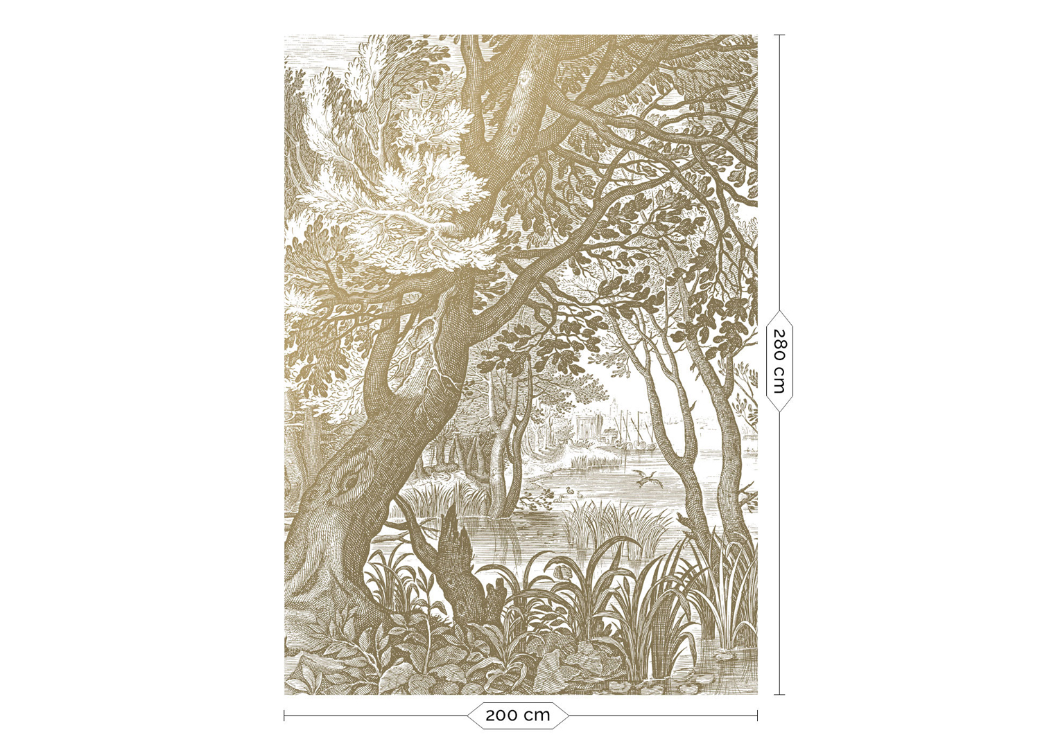 Wandbild Engraved Landscapes Gold 4 - M