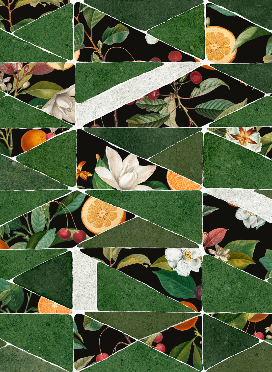Tapete Hidden Fruits - green