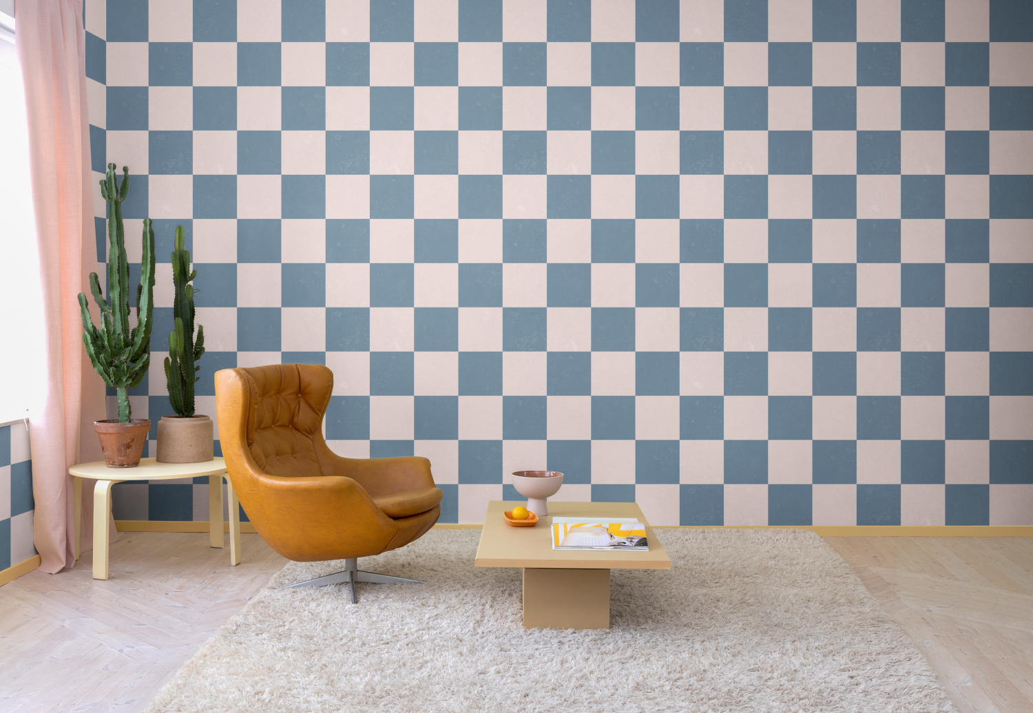 Wandbild Chess - Blue/ Pink
