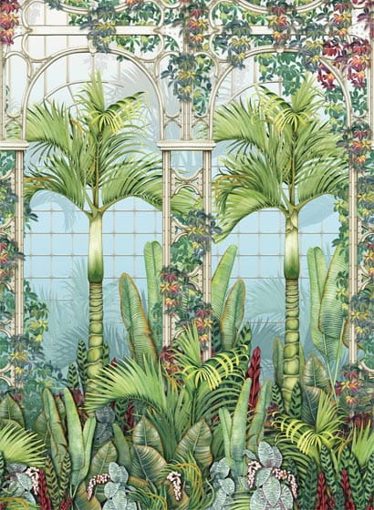 Tapete Palm House - Leaf Green